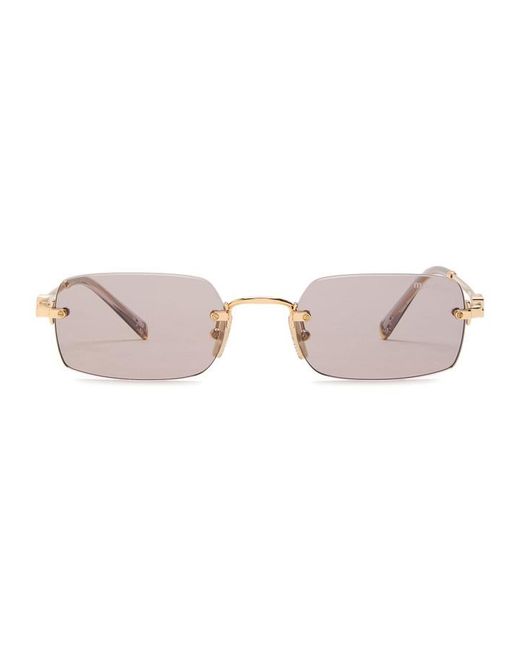 Miu Miu White Frameless Rectangular Sunglasses