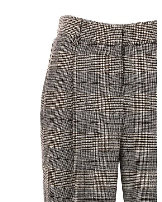 Brunello Cucinelli Gray Checked Tailored Trousers