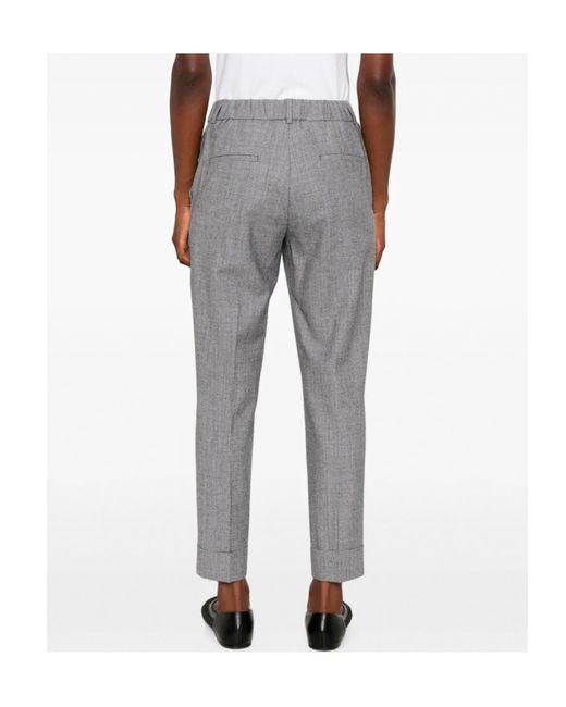 Peserico Gray Concealed-Closure Trousers