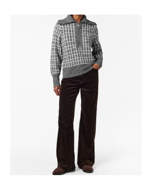 Varley Gray Half-Zip Knit Sweater