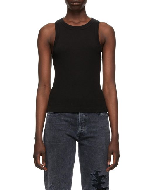 Citizens of Humanity Blue Sleeveless Ribbed Top