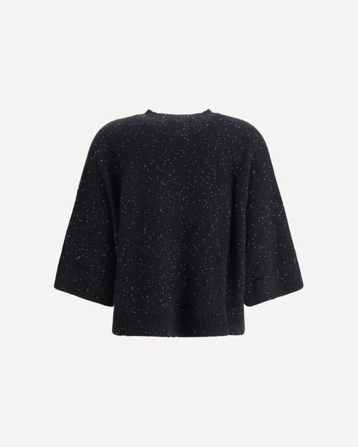 Fabiana Filippi Black Sequin Embellished Cape