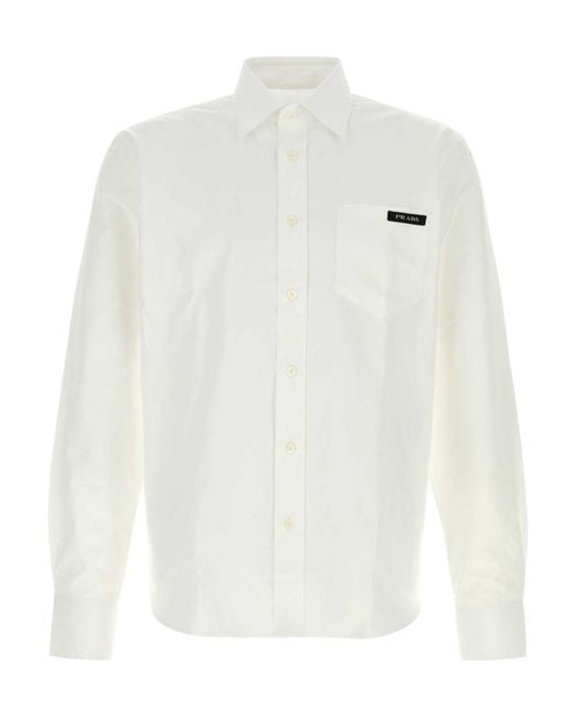 Prada White Long-Sleeved Shirt for men