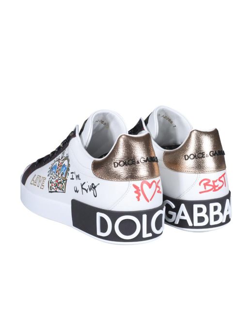 Dolce & Gabbana Multicolor Portofino Printed Sneakers for men