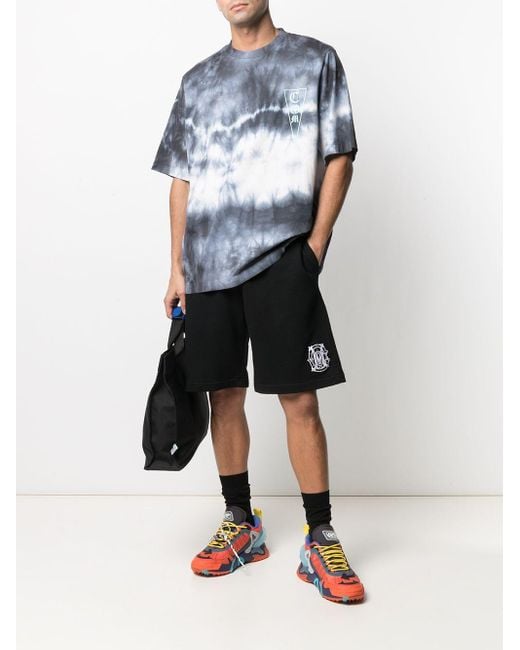 Marcelo Burlon Blue County Of Milan Monogram Tie-Dye T-Shirt for men