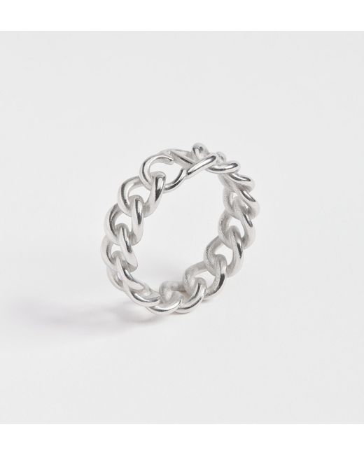Dior White Cd Icon Chain Link Ring for men