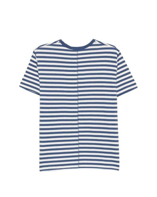 DUNST Blue Striped Cotton T-Shirt