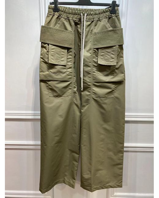 Rick Owens Green Multi-Pocket Casual Pants
