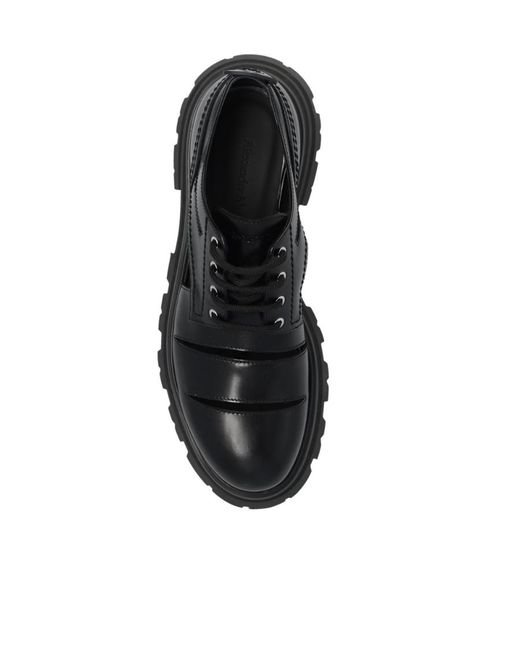 McQueen Black Lace-Up Derby Shoes