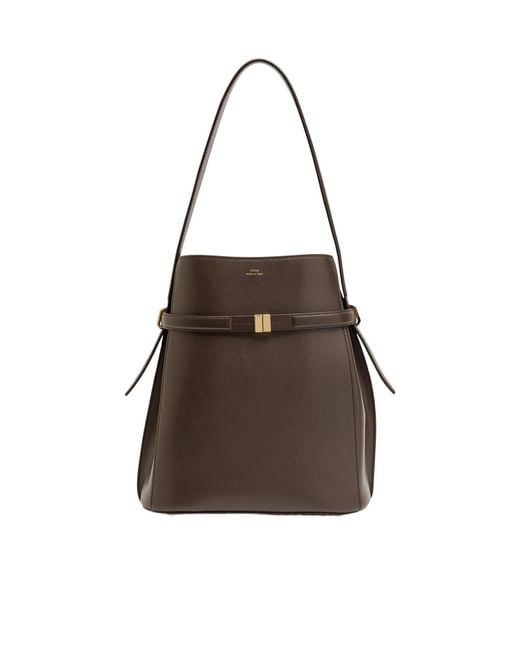 Totême Brown Leather Bucket Bag