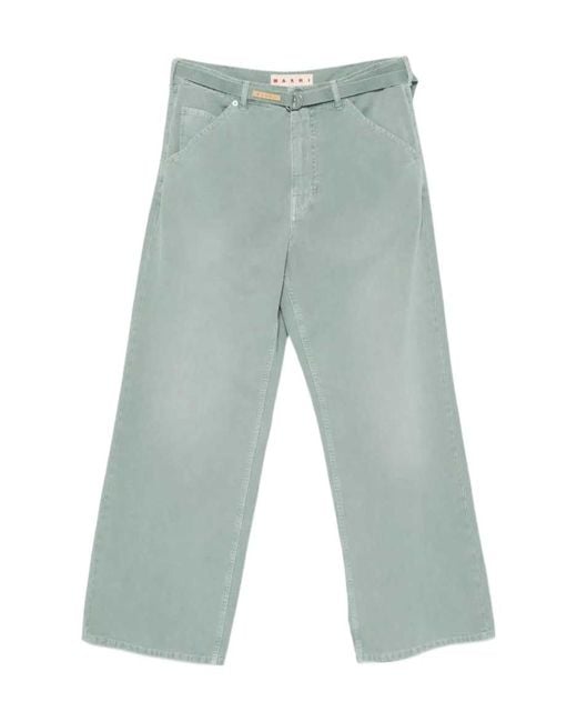 Marni Blue Casual Pants With Belt Loops for men