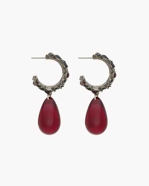 Saint Laurent Red Pendant Earrings