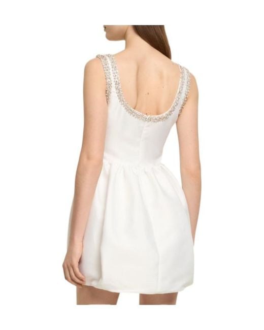 Self-Portrait White Embellished Mini Dress