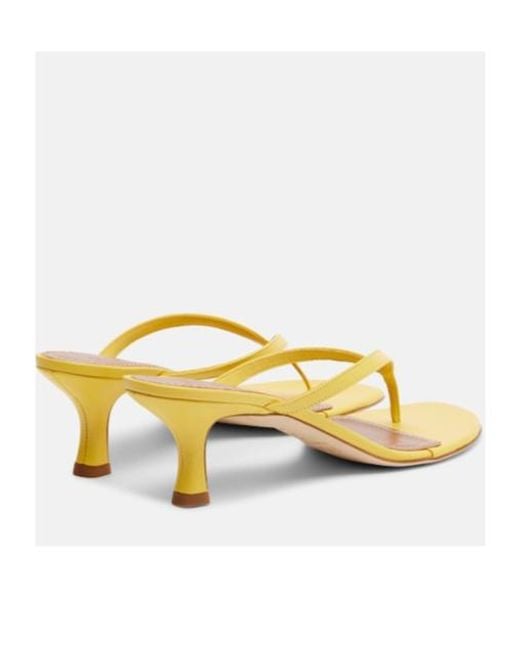 Staud Metallic Freja Leather Thong Sandals