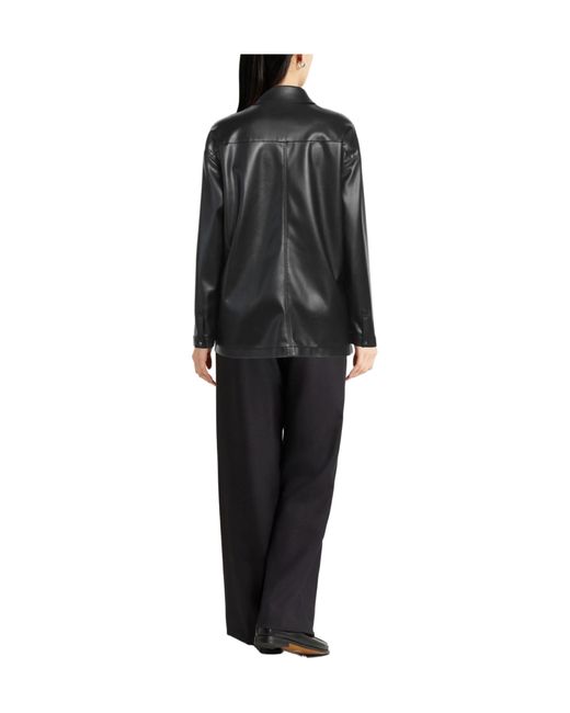 Max Mara Black Solid-Color Shirt Jacket