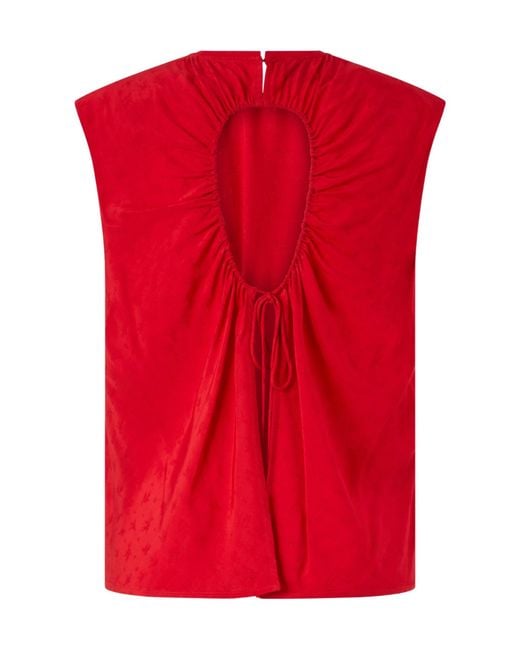 Pinko Red Tie-Back Sleeveless Top
