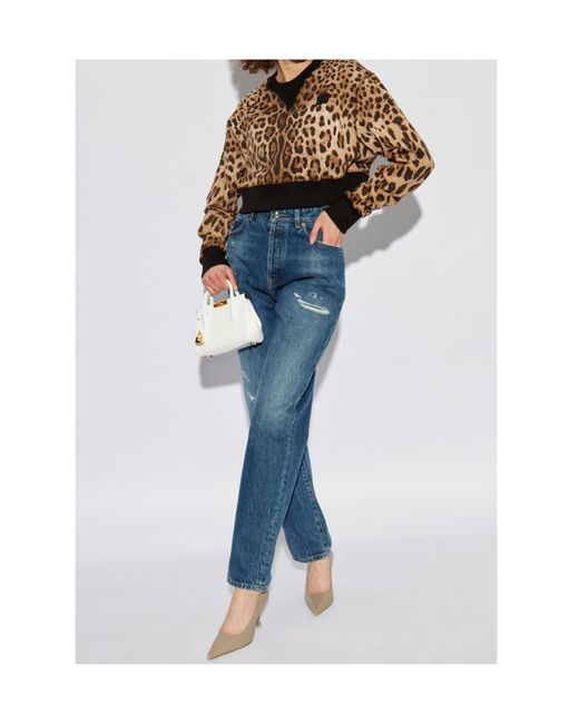 Dolce & Gabbana Black Leopard Printed Sweatshirt