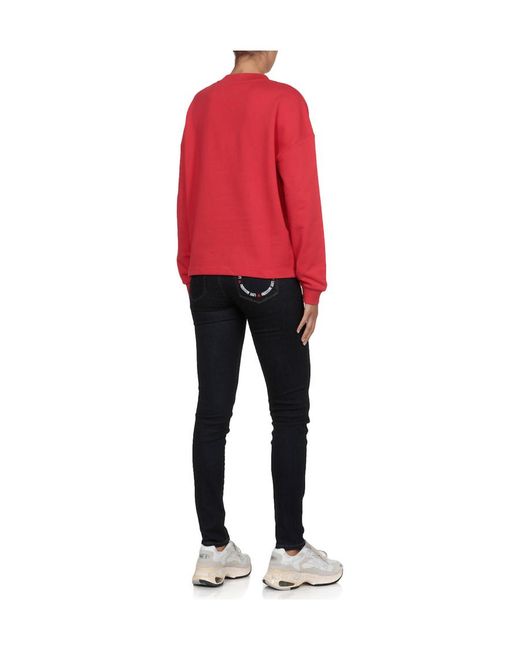 Moschino Red Logo Round-Necked Sweater
