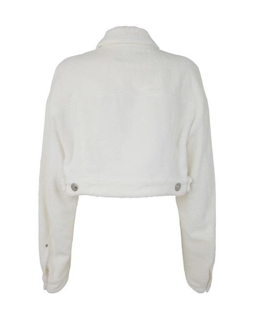 DSquared² White Buttoned Cropped Denim Jacket