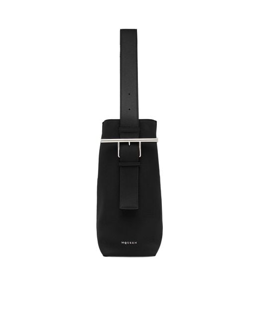 McQueen Black T-Bar Sling Shoulder Bag