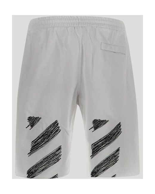 Off-White c/o Virgil Abloh Gray Scribble Diag Print Track Shorts for men
