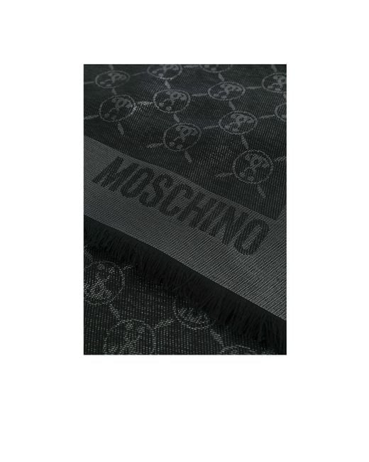 Moschino Black Letter Pattern Scarf