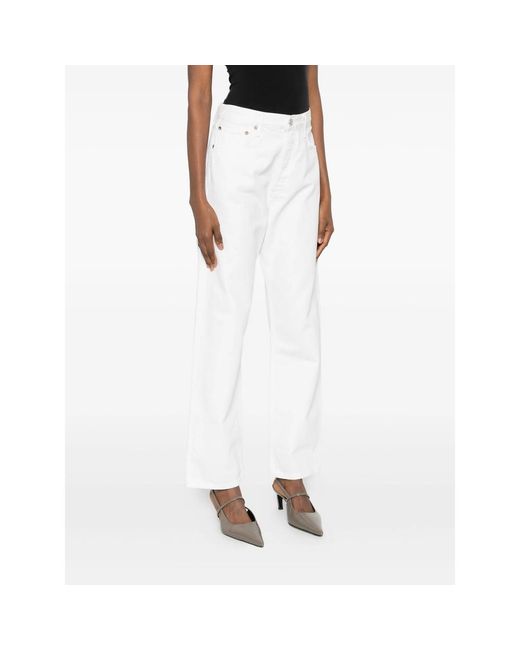 Agolde White 90's Straight-Leg Jeans
