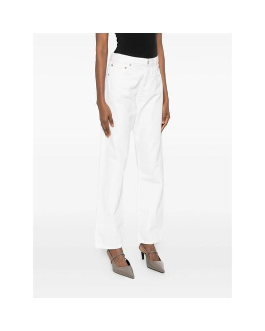 Agolde White 90's Straight-Leg Jeans