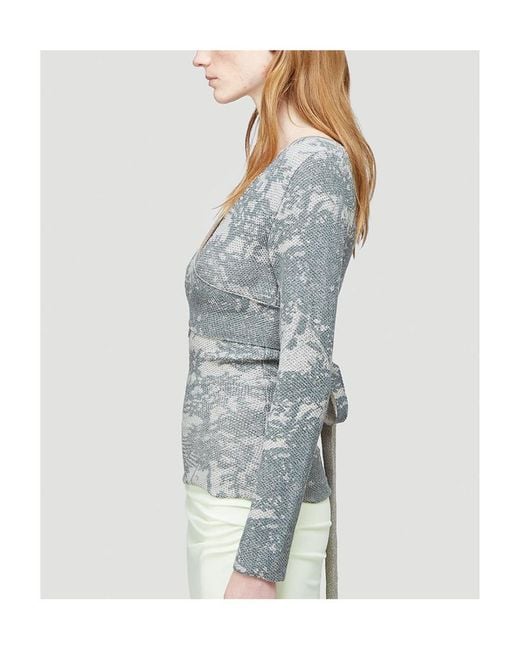 Eckhaus Latta Blue V-Neck Knitted Pullover