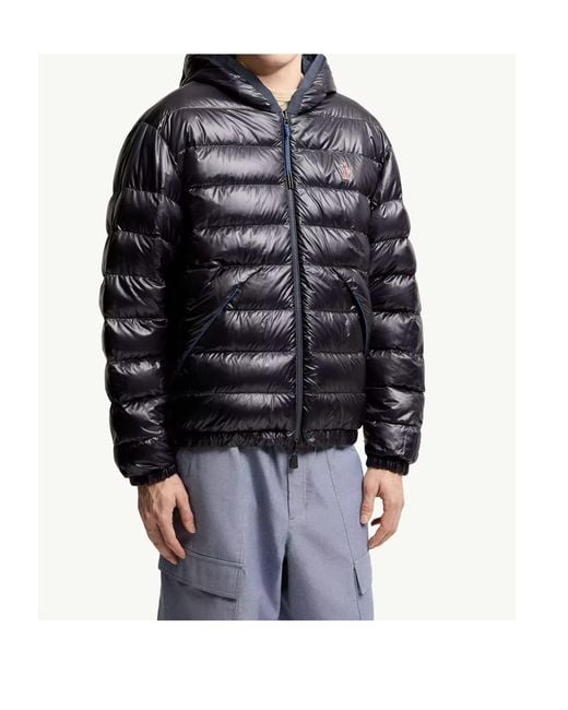 Moncler Blue Grenoble Logo Patch Reversible Jacket for men