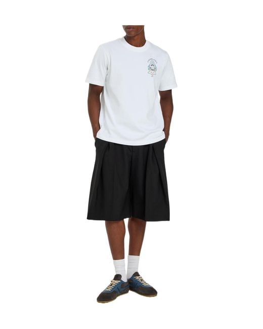 Casablanca White Cotton Printed T-Shirt for men