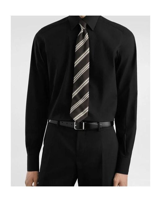 Dolce & Gabbana White Striped Jacquard Tie for men
