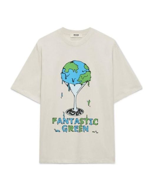 MSGM White Short-Sleeved T-Shirt