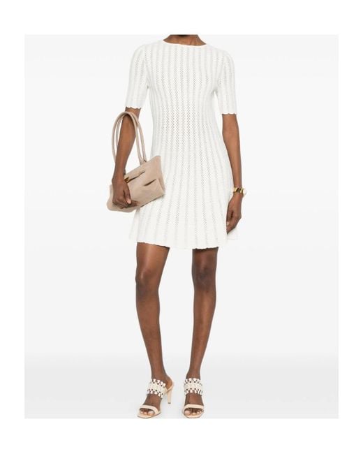 Antonino Valenti White Mimosa Short-Sleeve Mini Dress