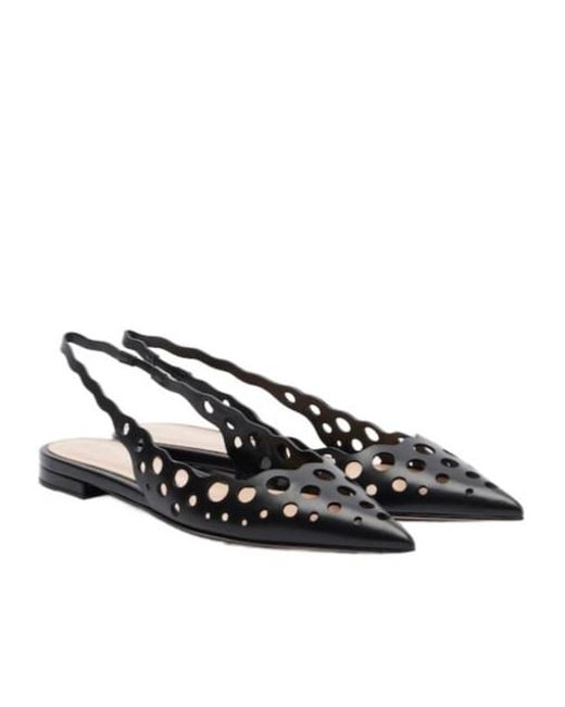 Gianvito Rossi Multicolor Cutout Leather Slingback Flats