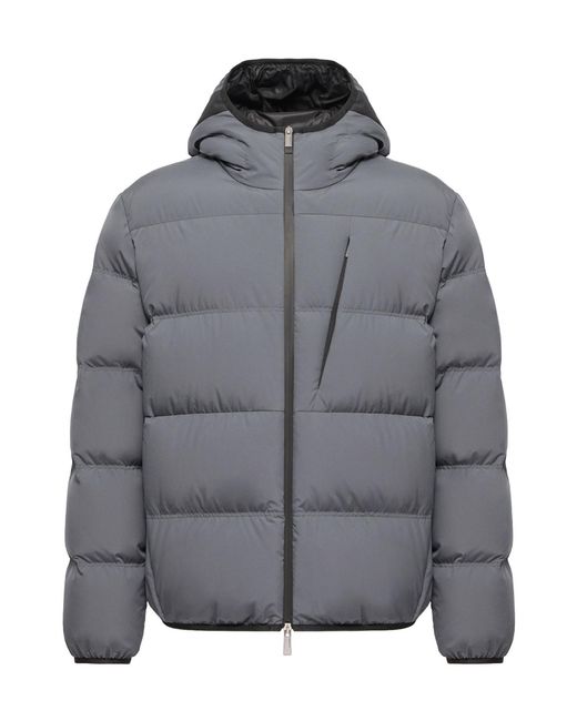 Moncler Gray Poitevin Hooded Short Down Jacket for men