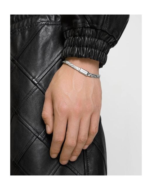 Burberry Metallic Engraved Check Bracelet for men