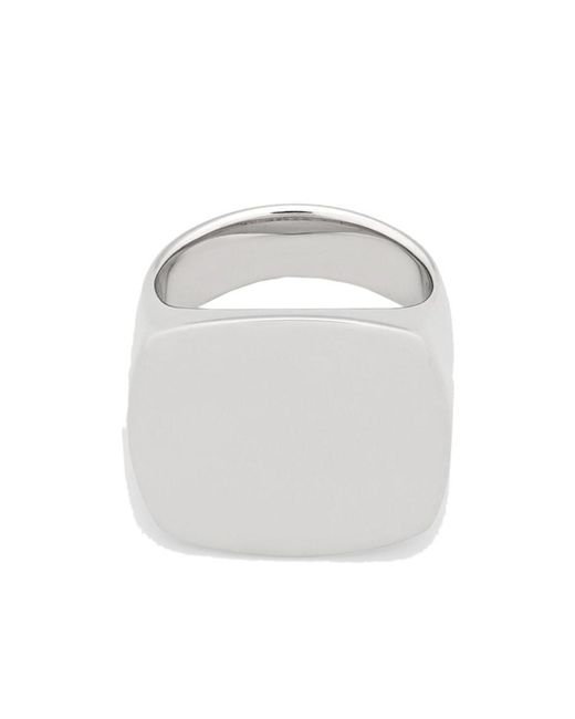 Tom Wood White Stamp Logo Ring for men