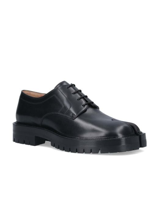 Maison Margiela Black Tabi Derby Lace-Up Shoes for men