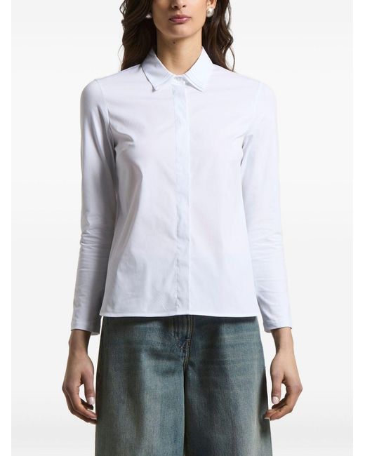 Peserico White Point-Collar Cotton Shirt