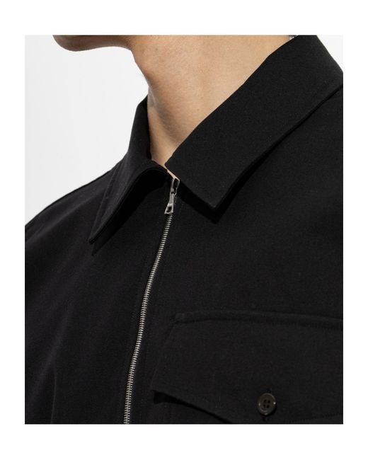 Dries Van Noten Black Long-Sleeved Shirt for men