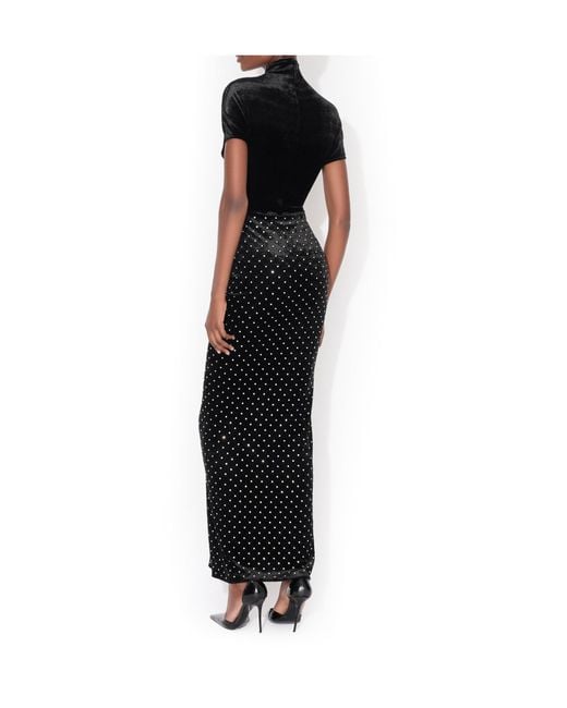 Alaa Crystal-Embellished Draped Maxi Dress in Black | Lyst Alaa Crystal-Embellished Draped Maxi Dress in Black | Lyst