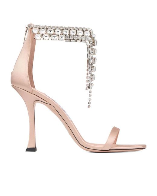 Jimmy Choo White Square Toe High Heel Sandals