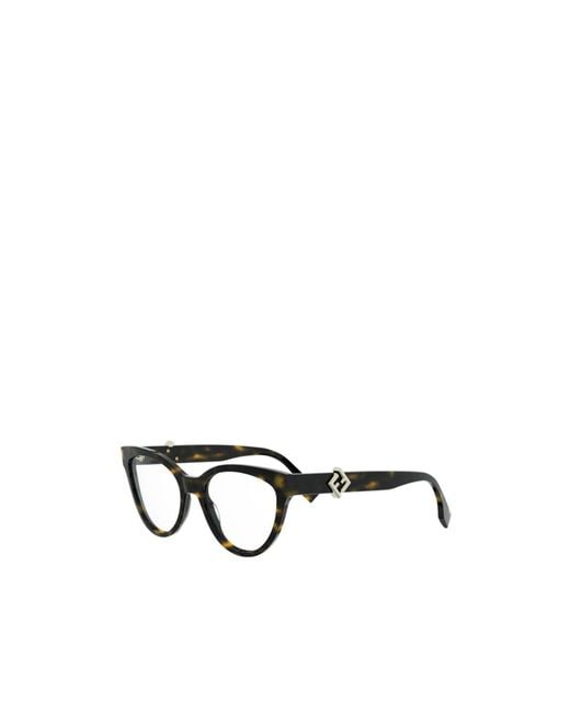 Fendi White Eyewear	Cat Eye Frame Glasses