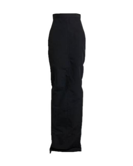 Rick Owens Black Solid Color Midi Skirt