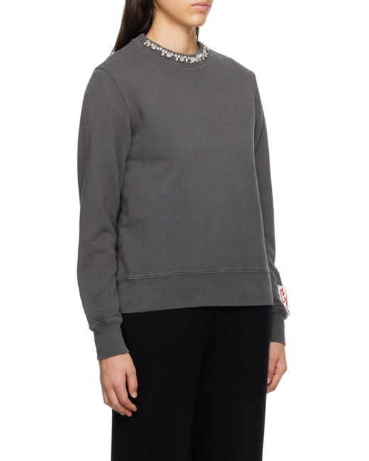 Golden Goose Deluxe Brand Gray Embellished Crewneck Sweatshirt