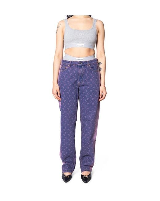 MARINE SERRE Multicolor Moon Logo Stretched Jersey High-Waist Briefs