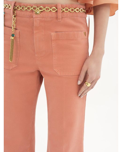 Chloé Pink Cropped Bootcut Trousers