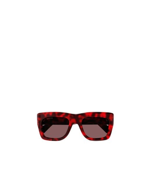 Gucci Red Eyewear Rectangular Acetate Sunglasses for men