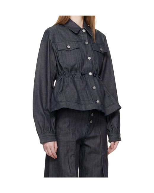 CECILIE BAHNSEN Blue Cbcandida Long-Sleeved Casual Jacket